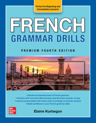Cover image for 9781264286065 - French Grammar Drills, Premium Fourth Edition