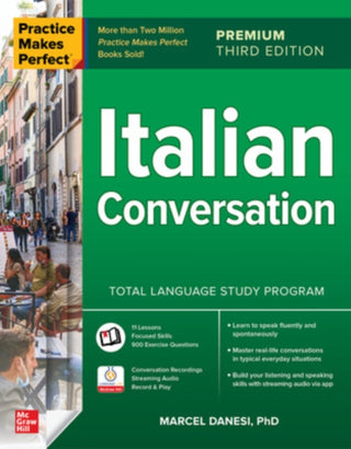 Cover image for 9781264807345 - Practice Makes Perfect: Italian Conversation, Premium Third Edition