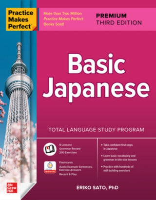 Cover image for 9781265100261 - Practice Makes Perfect: Basic Japanese, Premium Third Edition