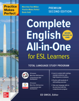 Cover image for 9781265767235 - Practice Makes Perfect: Complete English All-in-One for ESL Learners, Premium Second Edition