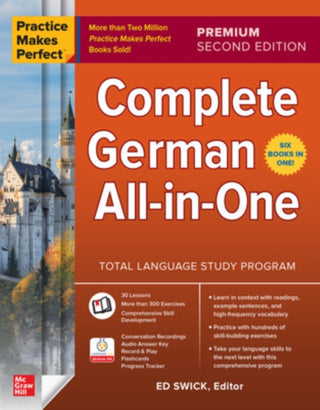 Cover image for 9781265768591 - Practice Makes Perfect: Complete German All-in-One, Premium Second Edition