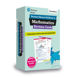 Cover image for 9781292173238 - Pearson REVISE Edexcel GCSE Maths (Foundation): Revision Cards incl. online revision, quizzes and videos - for 2025, 2026 exams