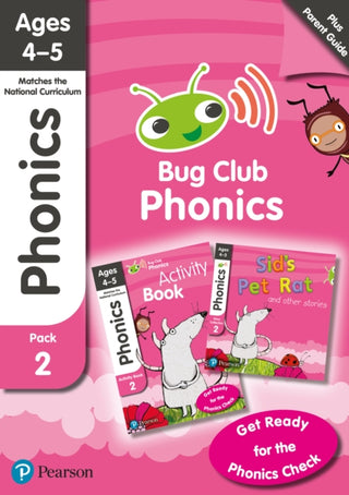 Cover image for 9781292377667 - Bug Club Phonics Learn at Home Pack 2, Phonics Sets 4-6 for ages 4-5 (Six stories + Parent Guide + Activity Book)