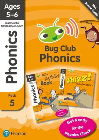 Cover image for 9781292377698 - Bug Club Phonics Learn at Home Pack 5, Phonics Sets 13-26 for ages 5-6 (Six stories + Parent Guide + Activity Book)
