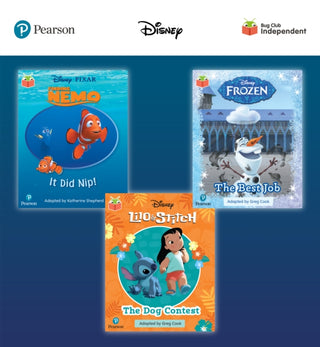 Cover image for 9781292452142 - Pearson Bug Club Disney Reception Pack C, including decodable phonics readers for phases 2 and 3: Finding Nemo: It Did Nip!, Frozen: The Best Job, Lilo and Stitch: The Dog Contest