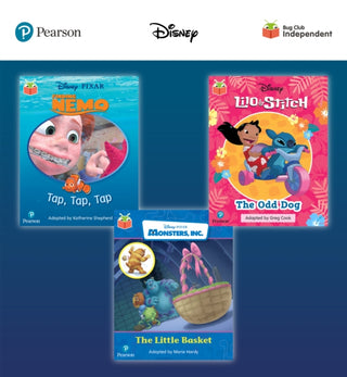 Cover image for 9781292720463 - Pearson Bug Club Disney Reception Pack D, including decodable phonics readers for phases 2 to 4: Finding Nemo: Tap, Tap, Tap!, Lilo and Stitch: The Odd Dog, Monsters, Inc: The Little Basket
