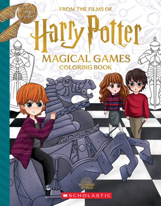 Cover image for 9781338890600 - Magical Games Coloring Book (Harry Potter)