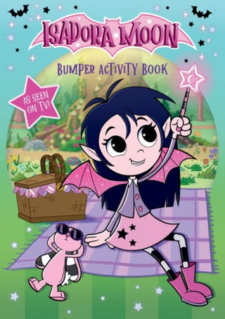 Cover image for 9781382084048 - Isadora Moon: Bumper Activity Book, packed with puzzles, colouring in, and drawing! (As seen on TV)