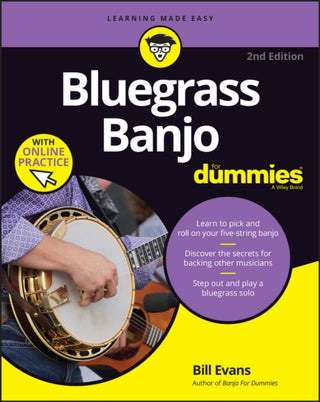 Cover image for 9781394152902 - Bluegrass Banjo For Dummies – Book + Online Video & Audio Instruction, 2nd Edition