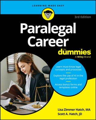 Cover image for 9781394299829 - Paralegal Career For Dummies