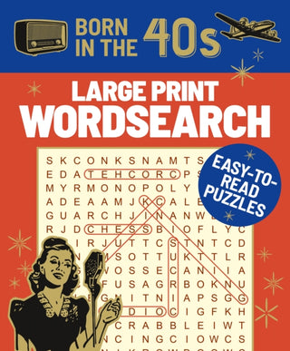 Cover image for 9781398815575 - Born in the 40s Large Print Wordsearch