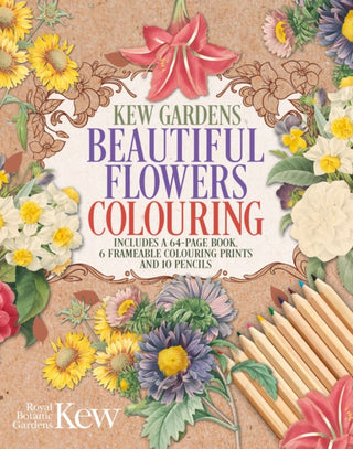 Cover image for 9781398848092 - The Kew Gardens Beautiful Flowers Colouring Kit