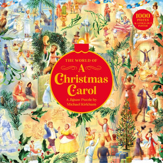 Cover image for 9781399639798 - The World of A Christmas Carol: A 1000-piece jigsaw puzzle of the classic Dickens tale illustrated by Michael Kirkham