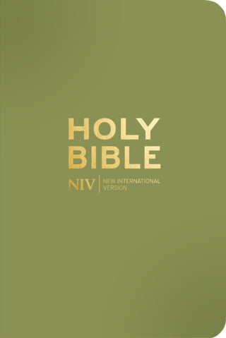 Cover image for 9781399832847 - NIV Pocket Olive Green Bible with Gold Zip