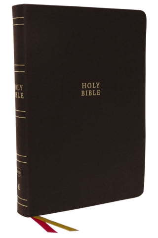 Cover image for 9781400329878 - NKJV Holy Bible, Super Giant Print Reference Bible, Brown Bonded Leather, 43,000 Cross References, Red Letter, Comfort Print: New King James Version