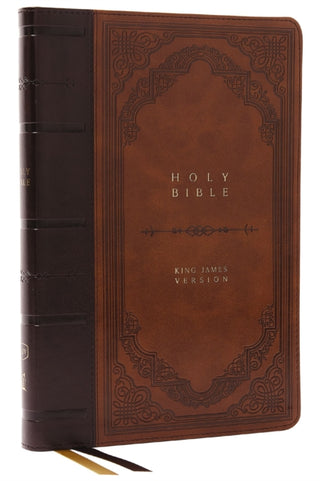 Cover image for 9781400332274 - KJV Holy Bible: Giant Print Thinline Bible, Brown Leathersoft, Red Letter, Comfort Print (Thumb Indexed): King James Version (Vintage Series)