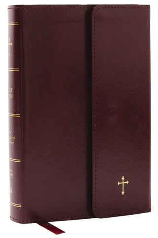 Cover image for 9781400333332 - NKJV Compact Paragraph-Style Bible w/ 43,000 Cross References, Burgundy Leatherflex w/ Magnetic Flap, Red Letter, Comfort Print: Holy Bible, New King James Version