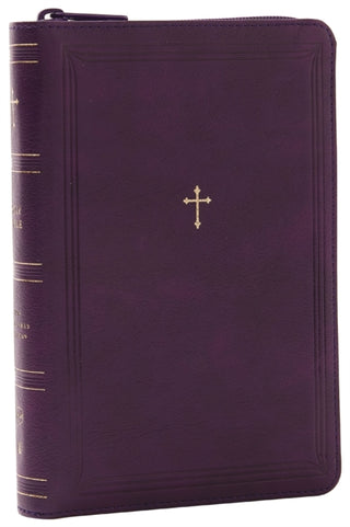 Cover image for 9781400333394 - NKJV Compact Paragraph-Style Bible w/ 43,000 Cross References, Purple Leathersoft Zipper Closure, Red Letter, Comfort Print: Holy Bible, New King James Version