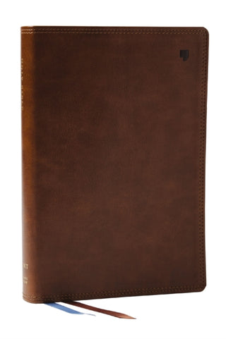 Cover image for 9781400334889 - NET Bible, Large Print Thinline with Cross References, Brown Leathersoft, Comfort Print