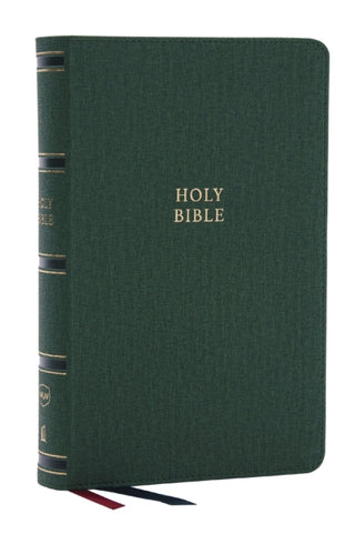 Cover image for 9781400335220 - NKJV, Single-Column Reference Bible, Verse-by-verse, Green Leathersoft, Red Letter, Comfort Print