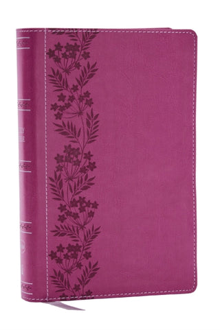 Supplemental image for 9781400335435 - NKJV Personal Size Large Print Bible with 43,000 Cross References, Pink Leathersoft, Red Letter, Comfort Print (Thumb Indexed)