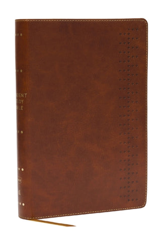 Cover image for 9781400340224 - Student Study Bible: A Guide to Knowing and Living God’s Word (NKJV, Brown Leathersoft, Red Letter, Comfort Print)
