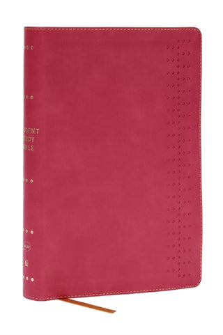 Cover image for 9781400340248 - Student Study Bible: A Guide to Knowing and Living God’s Word (NKJV, Pink Leathersoft, Red Letter, Comfort Print)