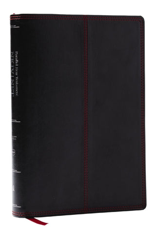Cover image for 9781400346165 - NKJV-NET Parallel New Testament with NET Translators' Notes, Black Leathersoft, Red Letter, Comfort Print
