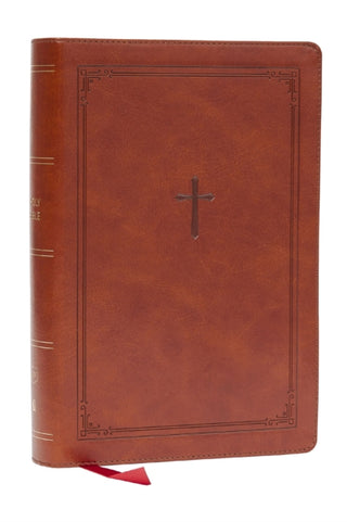 Cover image for 9781400349463 - KJV Giant Print End-of-Verse Reference Bible, Brown Leathersoft, Red Letter, Comfort Print