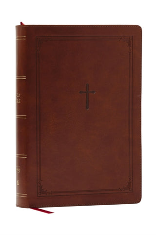 Cover image for 9781400349500 - NKJV Giant Print End-of-Verse Reference Bible, Brown Leathersoft, Red Letter, Comfort Print