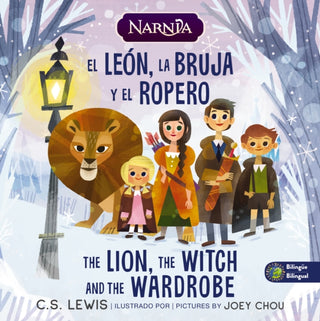 Cover image for 9781400350650 - The Lion, the Witch, and the Wardrobe/ El león, la bruja y el ropero, Bilingual Board Book
