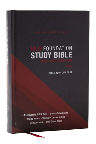 Cover image for 9781400351015 - NKJV Foundation Study Bible, Wide-Margin, Black Hardcover, Red Letter