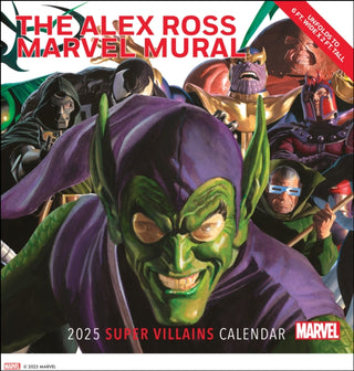 Cover image for 9781419774287 - Alex Ross Marvel Super Villains Mural 2025 Oversized Wall Calendar