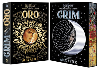 Cover image for 9781419785627 - Grim and Oro: Dueling Crowns Edition (A Lightlark Saga Deluxe Companion Book)