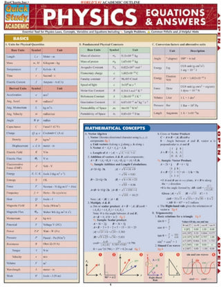 Supplemental image for 9781423201908 - Physics Equations & Answers