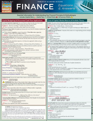 Cover image for 9781423208594 - Finance Equations & Answers