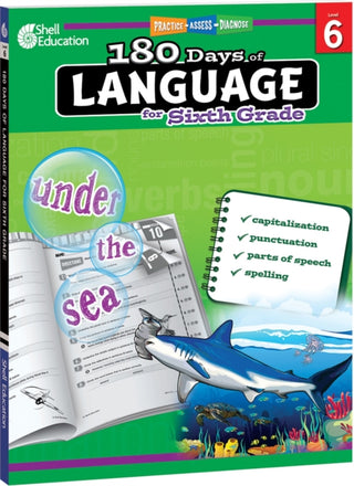 Cover image for 9781425811716 - 180 Days™: Language for Sixth Grade
