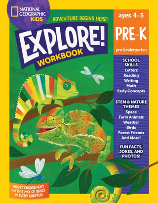 Cover image for 9781426376764 - National Geographic Kids Explore! Workbook Pre-K