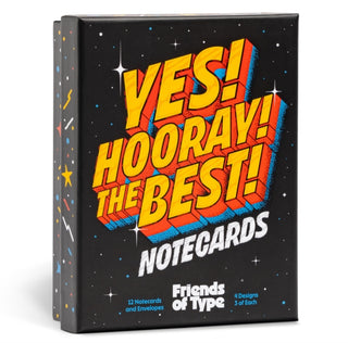 Cover image for 9781454952800 - Yes! Hooray! The Best! A Notecard Collection by Friends of Type