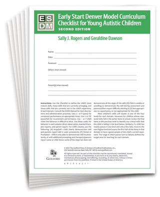 Cover image for 9781462559206 - Early Start Denver Model Curriculum Checklist for Infants and Young Autistic Children, Second Edition, Set of 15 Checklists, Each a 16-Page Two-Color Booklet
