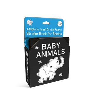 Cover image for 9781464235856 - Baby Animals: A High-Contrast Crinkle Fabric Stroller Book for Babies