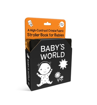 Cover image for 9781464235863 - Baby's World: A High-Contrast Crinkle Fabric Stroller Book for Babies