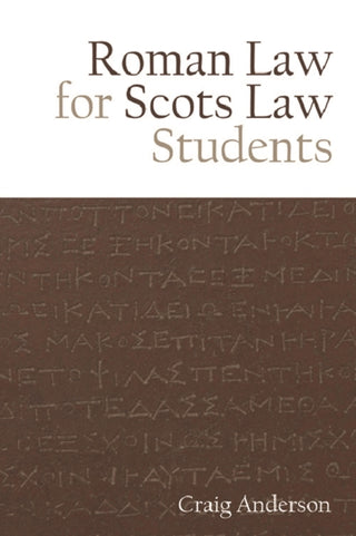 Supplemental image for 9781474450195 - Roman Law for Scots Law Students