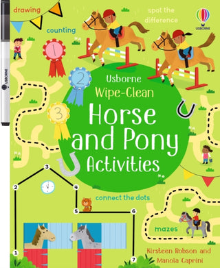 Cover image for 9781474989015 - Wipe-Clean Horse and Pony Activities