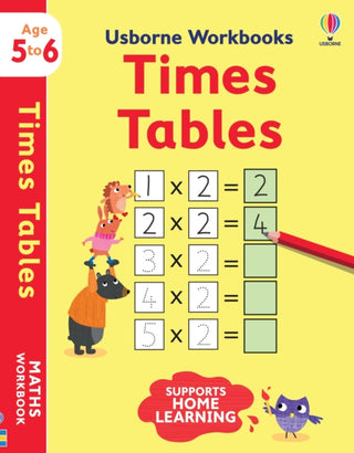 Cover image for 9781474990950 - Usborne Workbooks Times tables 5-6