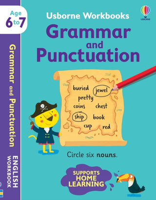 Cover image for 9781474990998 - Usborne Workbooks Grammar and Punctuation 6-7