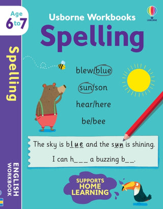 Cover image for 9781474991001 - Usborne Workbooks Spelling 6-7