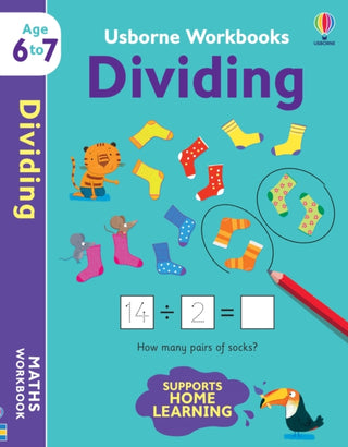 Cover image for 9781474991025 - Usborne Workbooks Dividing 6-7