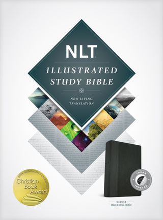 Cover image for 9781496402028 - Illustrated Study Bible NLT, TuTone (LeatherLike, Black/Onyx, Indexed)