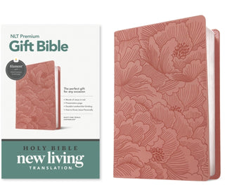 Cover image for 9781496489821 - Premium Gift Bible NLT, Filament Enabled (LeatherLike, Dusty Pink Petals, Red Letter)